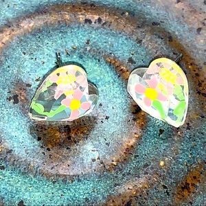 hand painted stud earrings